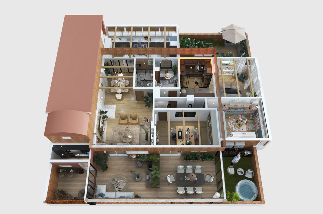 3D Floor plan render