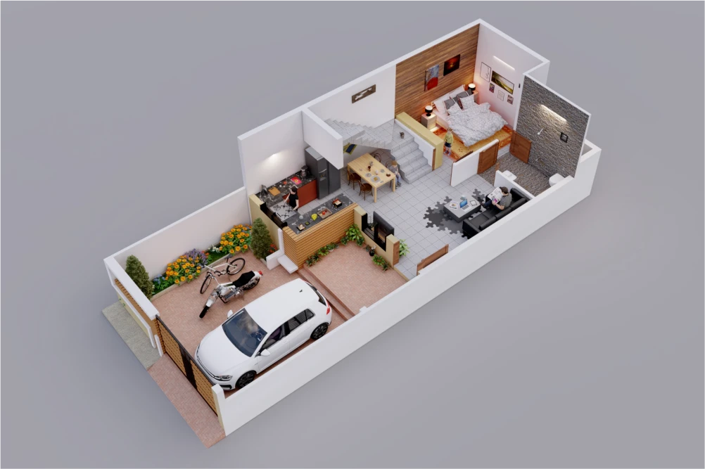 3D interior plan model