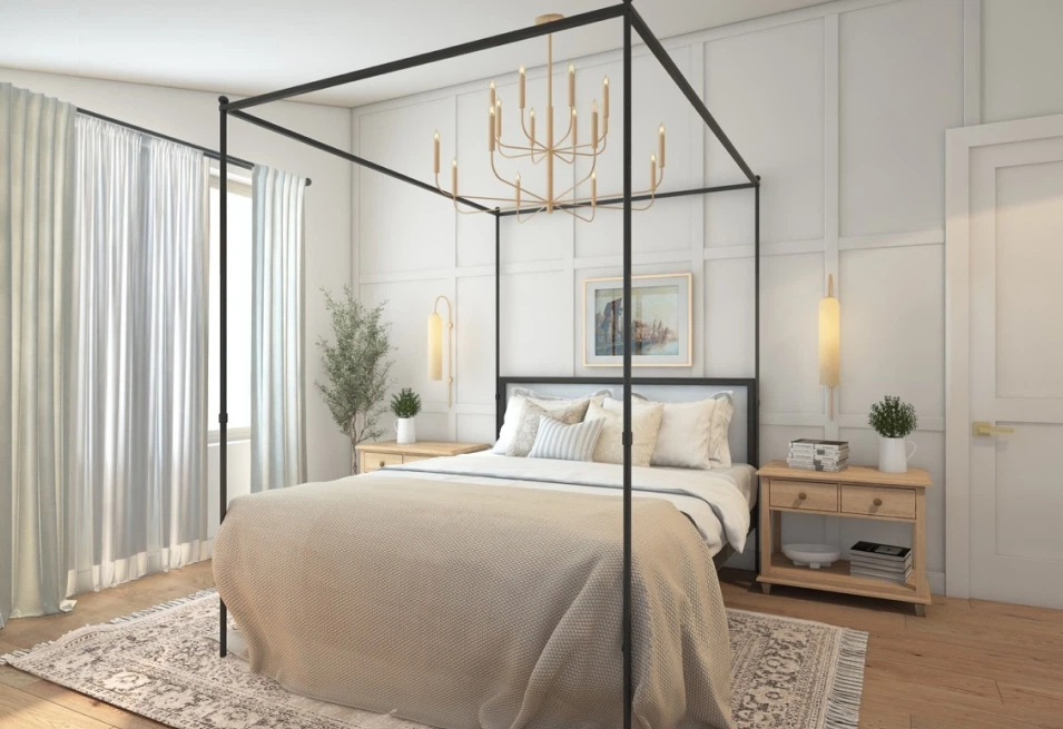 3D Interior Rendering Luxury Hotel Bedroom
