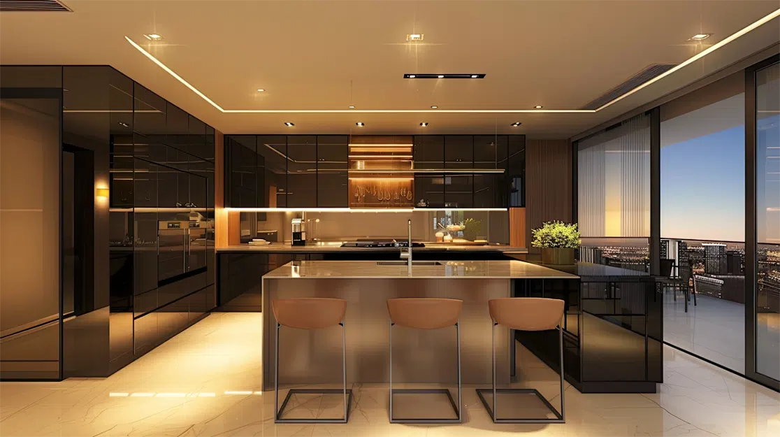 3D Luxury Kitchen Design Render