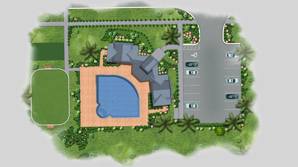 Site & Master Plan Rendering for Urban Architecture Home Project