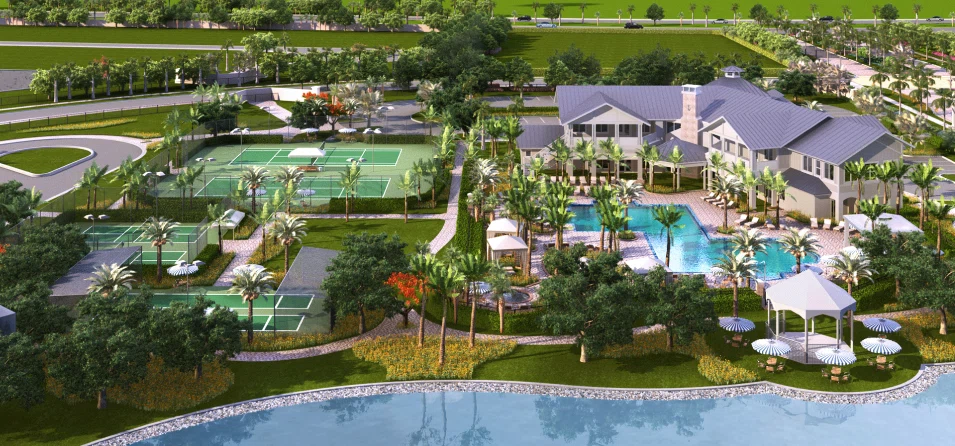 3D Aerial View of a Commercial Property with Detailed Landscape