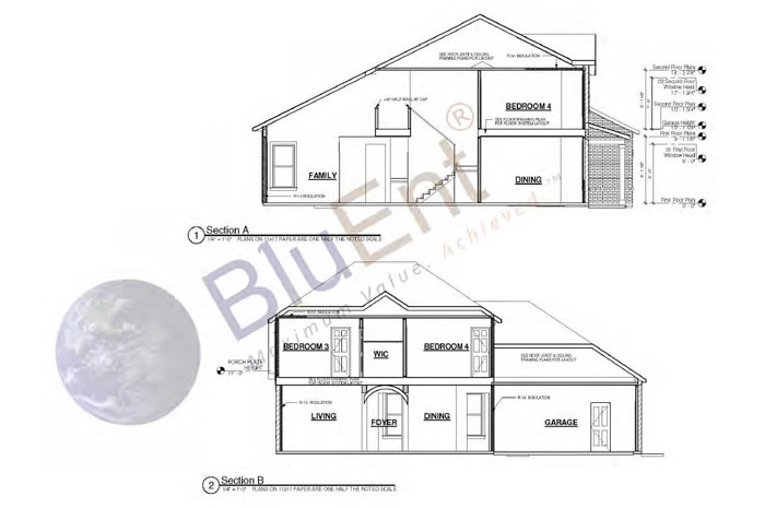 Architectural construction drawing