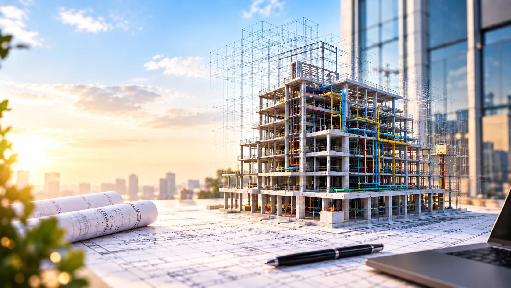 Building structure model with coordinated MEP systems