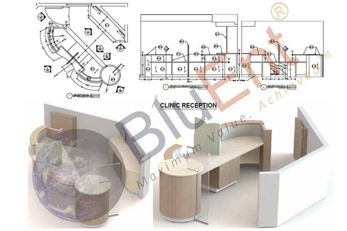 Clinic reception area shop drawings