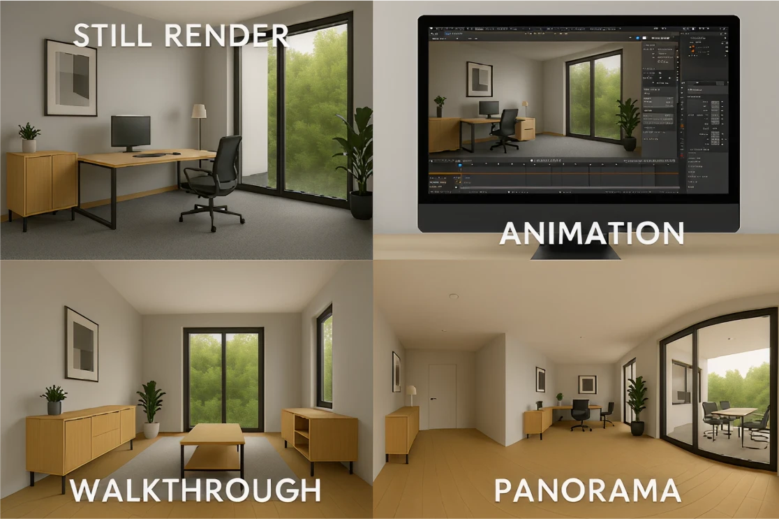 Still Renders, Animations or Walkthroughs of Office Spaces
