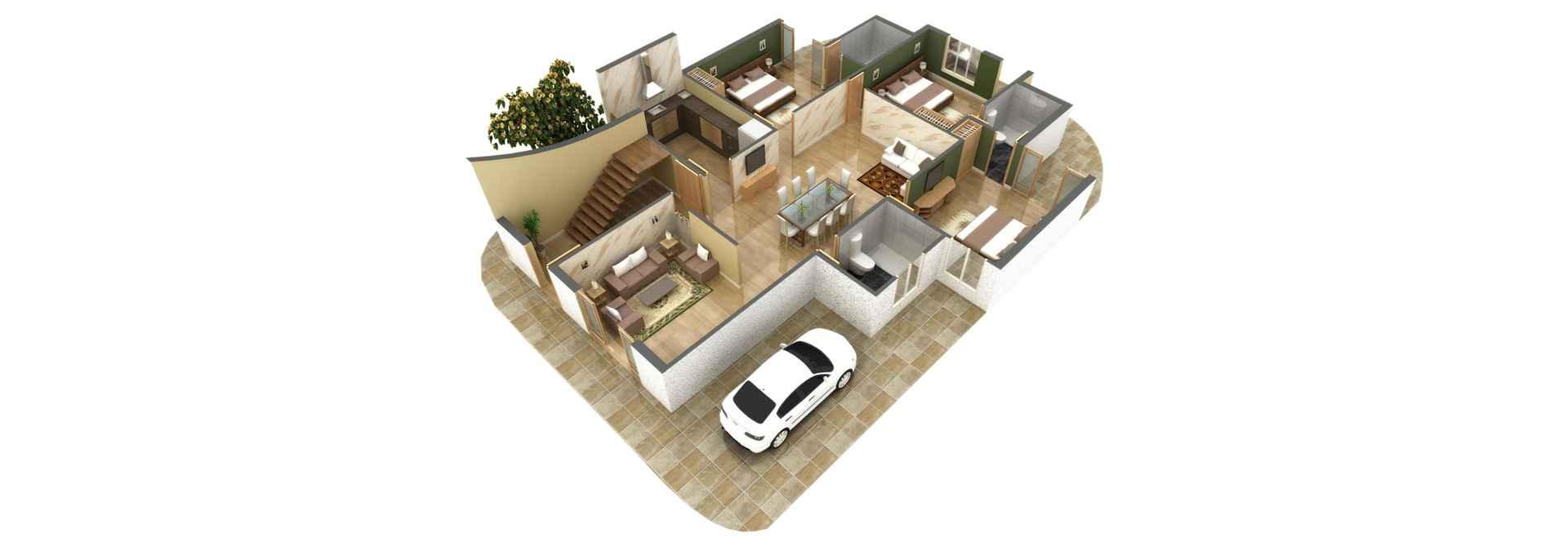 3D Home Rendering and Visualization with Detailed Representation of Interiors