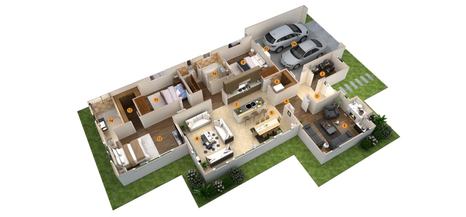 Dollhouse and Cutaway Renderings Project Portfolio for the Home Builders