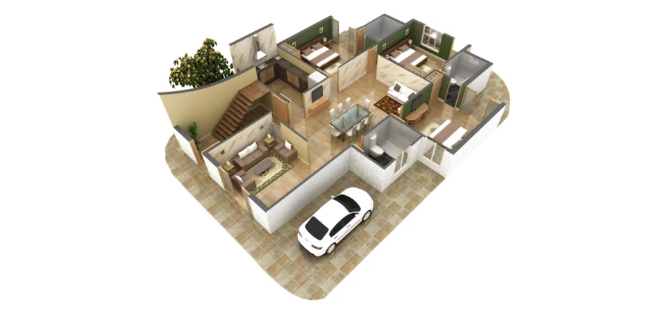 3D Cutaway Rendering Portfolio for the Home Builders and Construction Companies