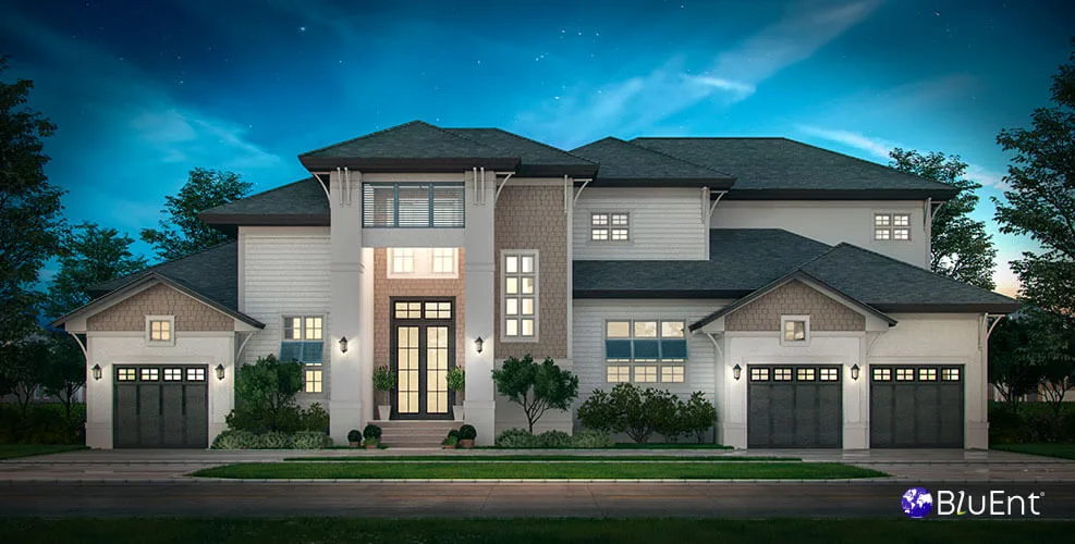 Exterior rendering of a home by BluEntCAD