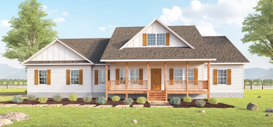 Detailed Exterior Rendering of a Suburban Home