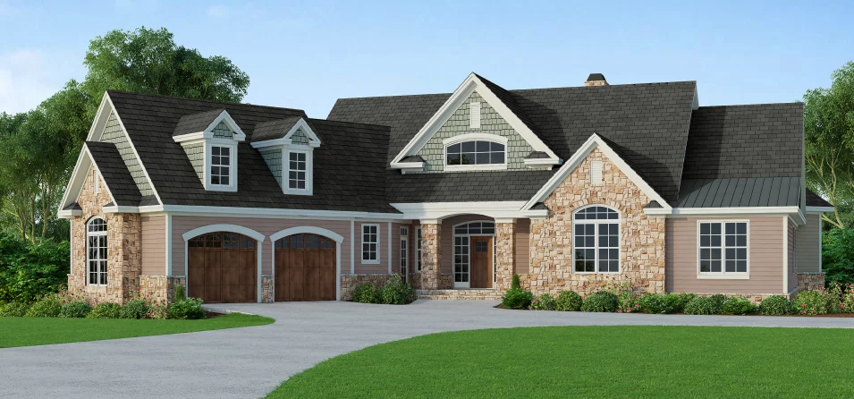 High-Definition 3D Exterior View of a New House