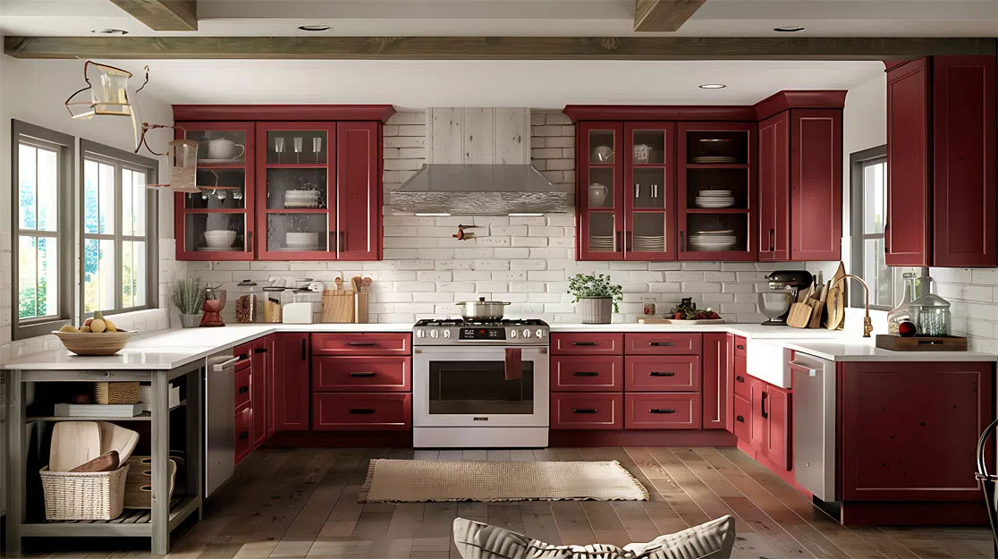 Farmhouse Kitchen Design with Shaker Cabinets