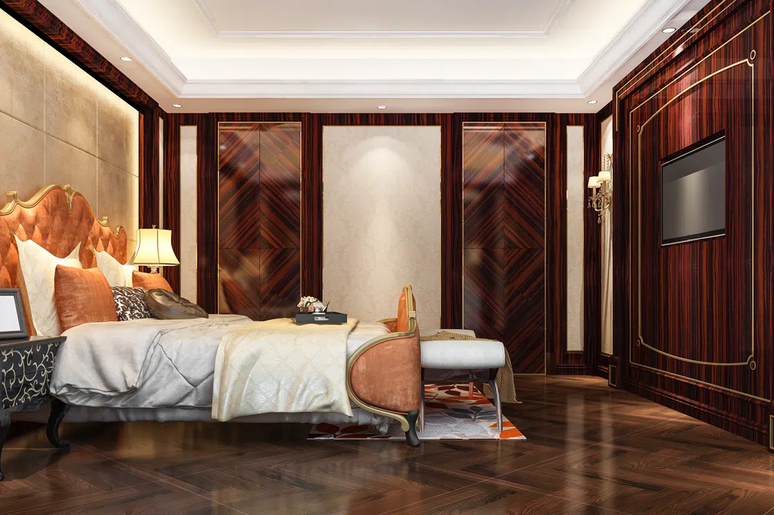 3Flaunt With Luxury Dark-Wood European Wardrobe in 3D