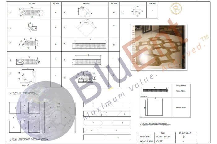 Flooring stone shop drawings