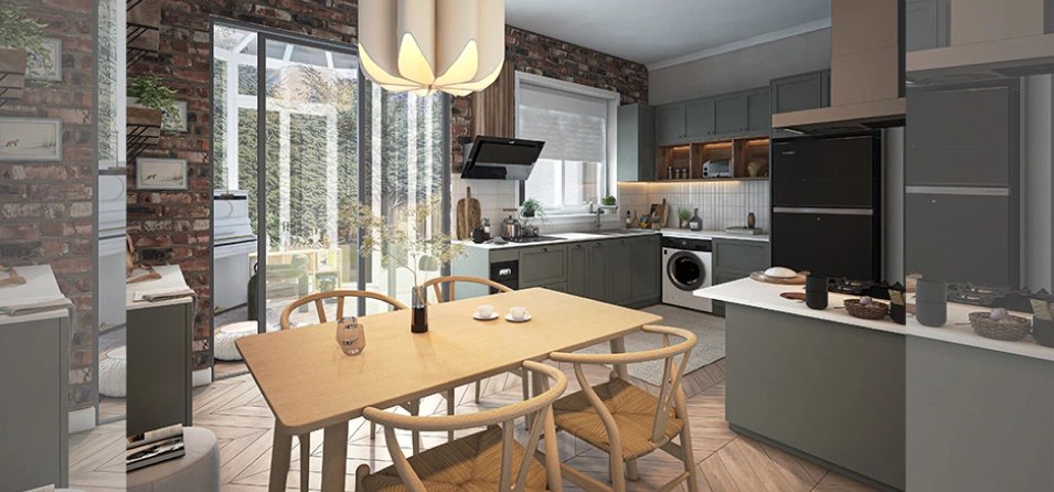 High Quality 3D Kitchen Rendering and Visualization USA