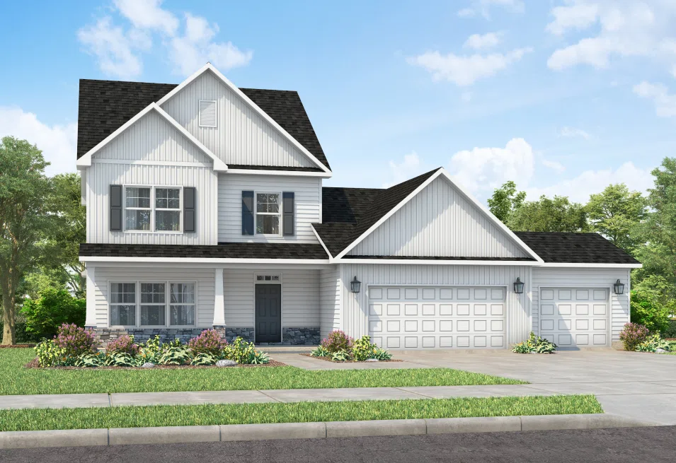 High quality exterior rendering home USA plan CC2927 elevation A