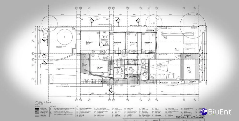 Interior construction drawing by BluEntCAD
