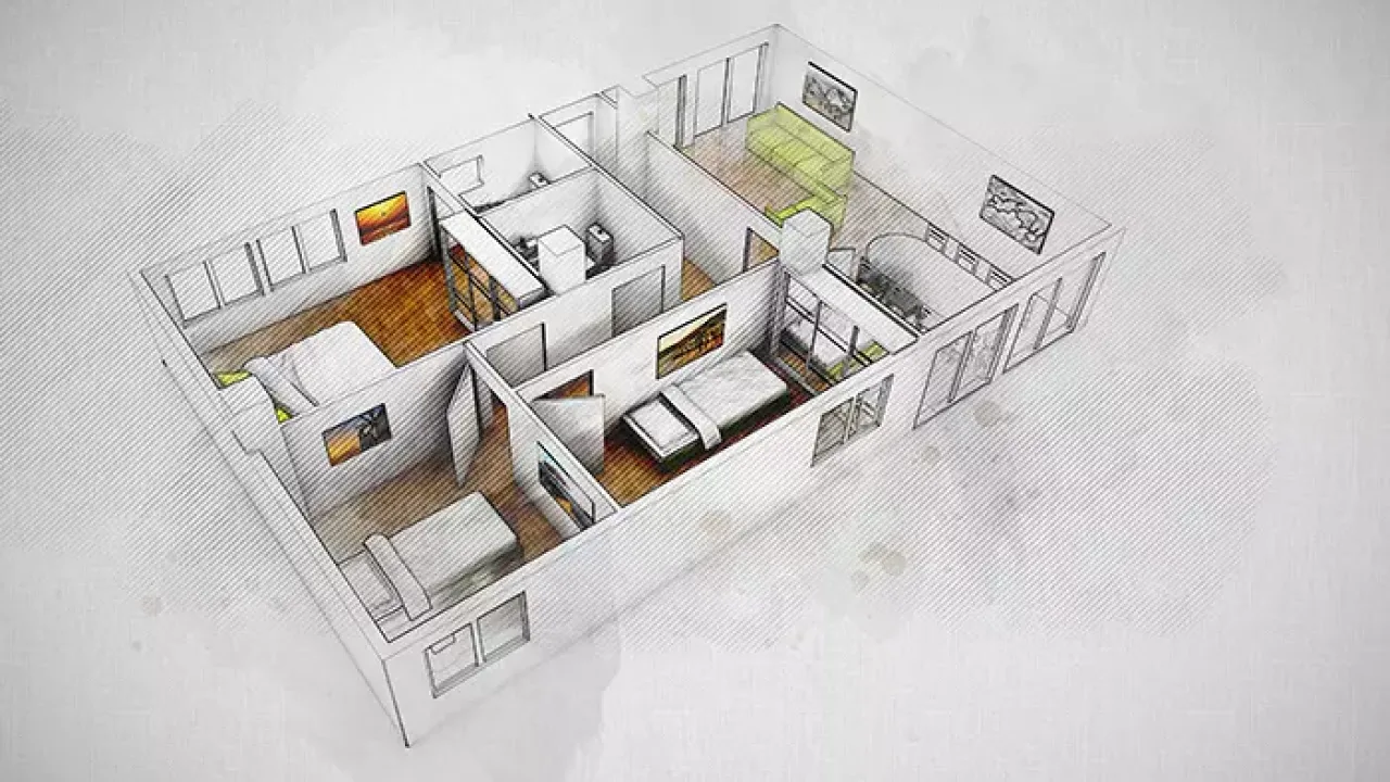 Modern House Design Plan 11x10.5 Full Interior Design - SamHousePlans