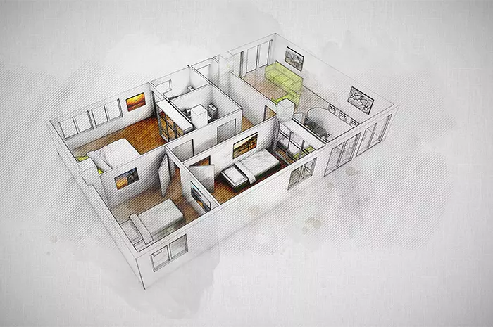 What are the Types of Floor Plan Layouts in Interior Design Drawings?