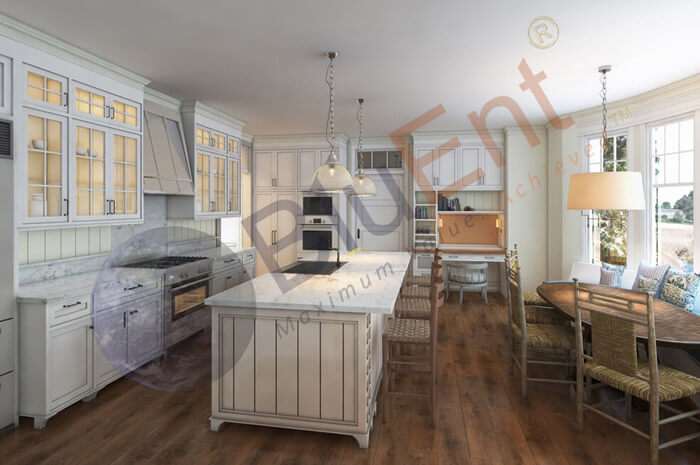 Interior rendering of kitchen