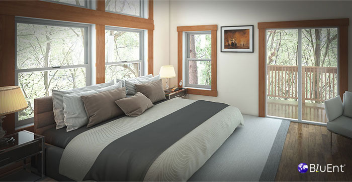 Interior rendering of bedroom