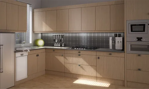 Detailed 3D Interior Rendering of a Modern Kitchen
