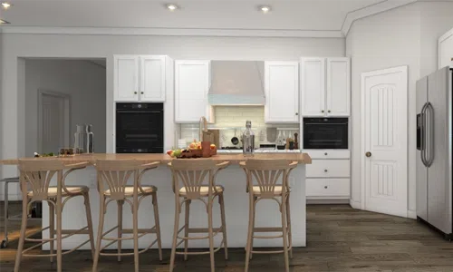 Detailed 3D Interior Rendering of a Kitchen in the US