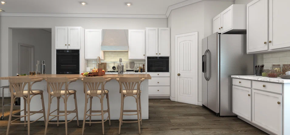 Detailed 3D Interior Rendering of a Kitchen in the US