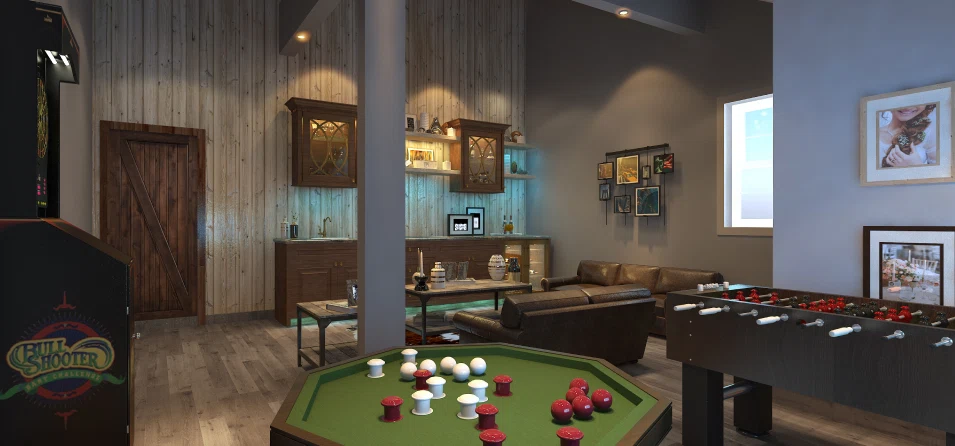 Innovative 3D Interior View of a Game Room in US and Canada