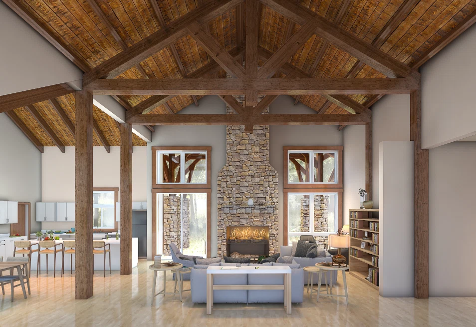 Detailed 3D Interior Rendering Portfolio for Construction Projects