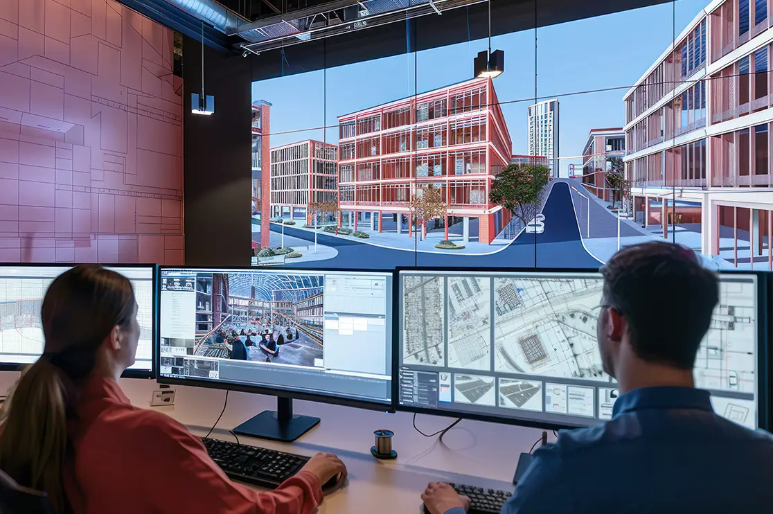Architect using CAD software for point cloud to CAD conversion