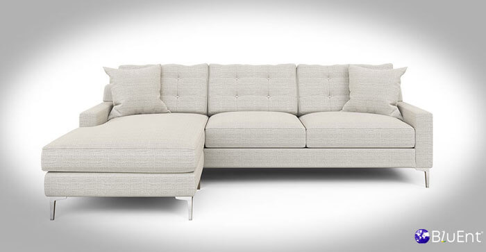 Product rendering white sofa