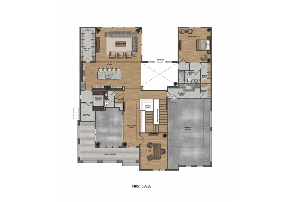 Renderderd floor plan B