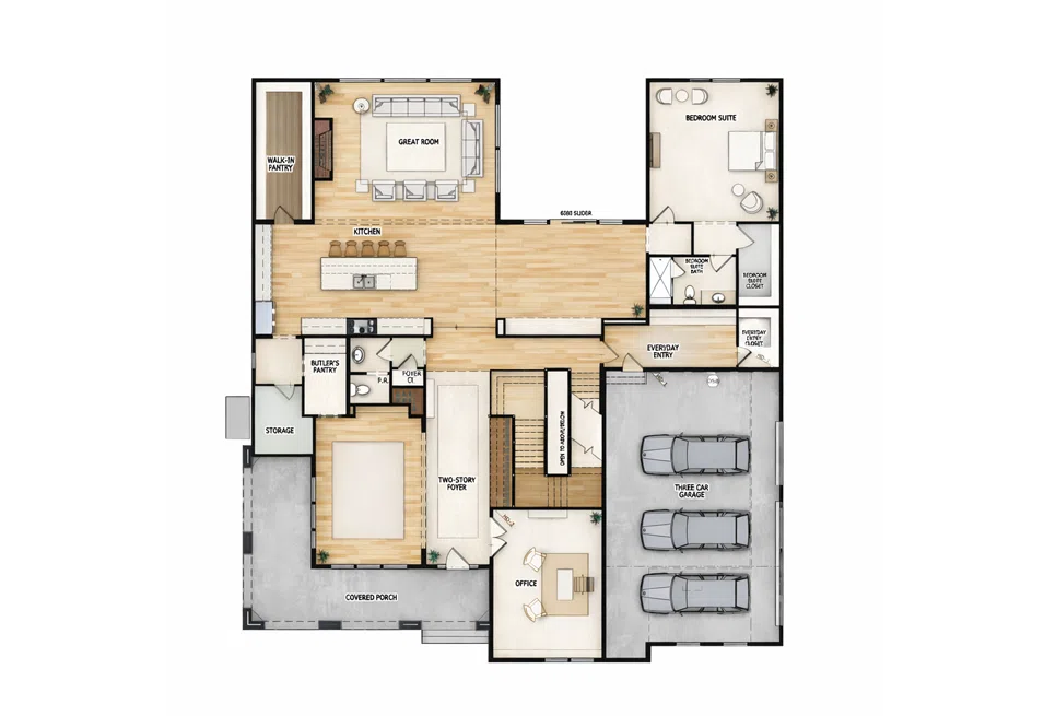 Renderderd floor plan USA