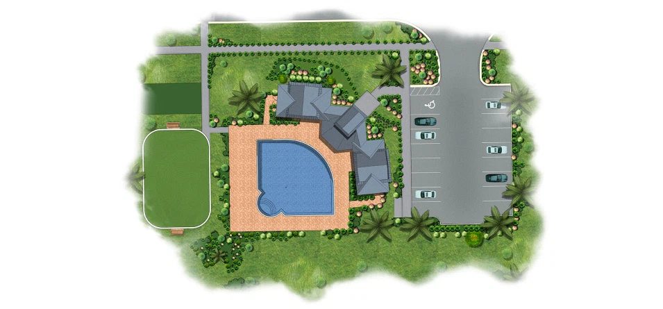 Portfolio of the 3D Site Plan Render Showcasing Residential Development