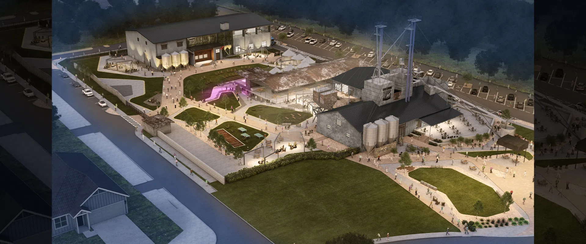 Tupps bird eye exterior rendering